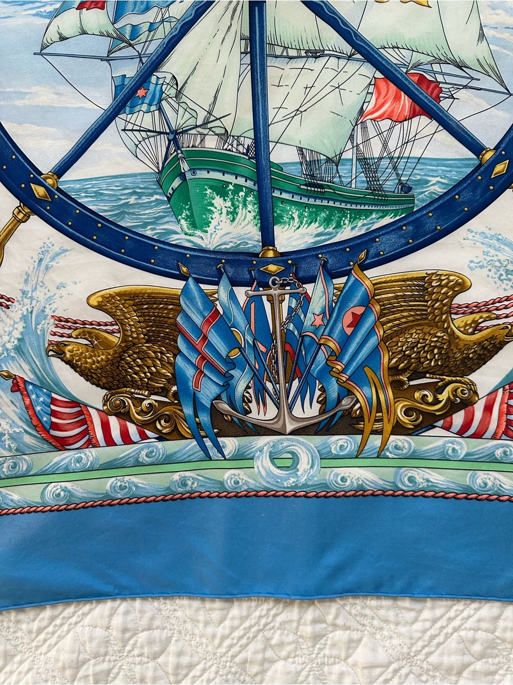 Hermes “Vive le Vent” Silk Scarf Carre 90cm. Vince Le Vent “Blow Into the Wind” - Picture 4 of 16